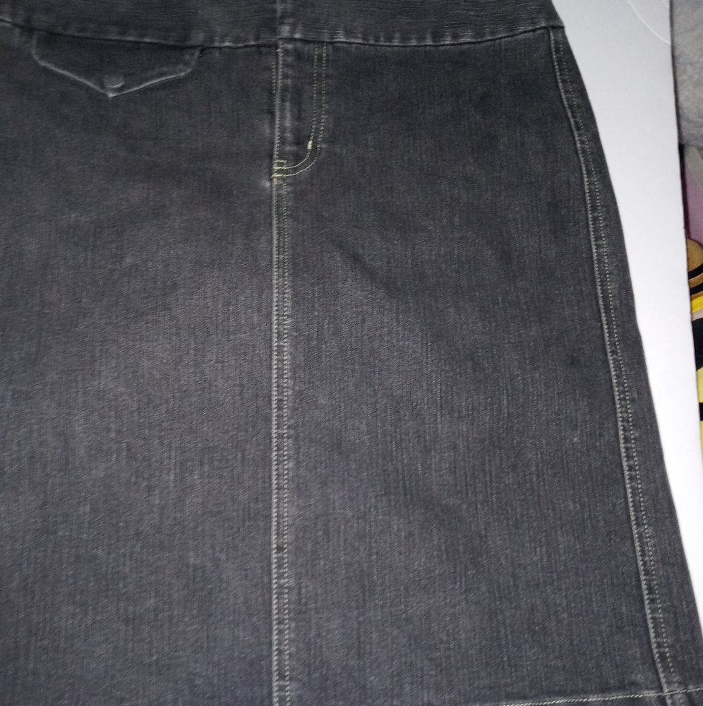 Sigrid Olsen black denim pencil skirt